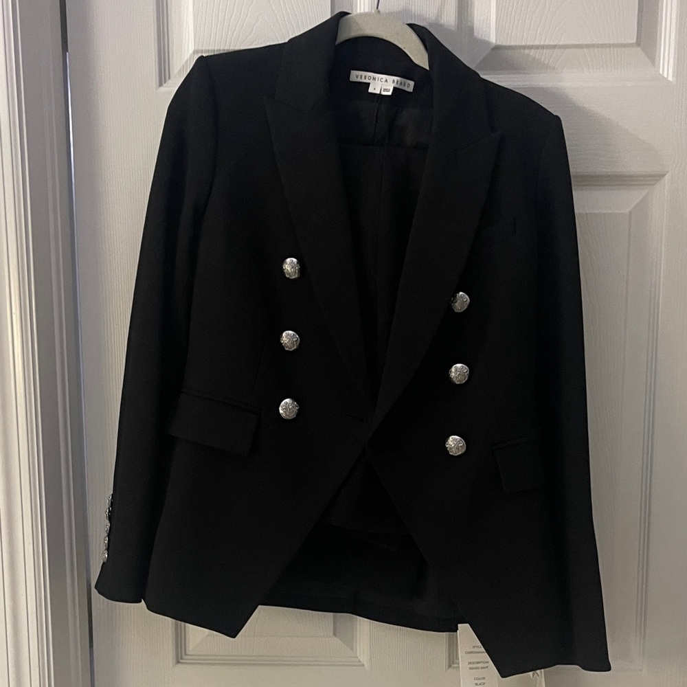 Veronica Beard Elegant Black Blazer with Shiny Silver Accents - Picture 10 of 14